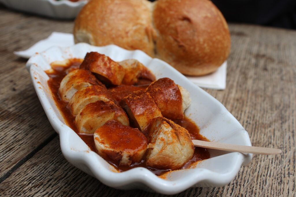 currywurst, curry, eat